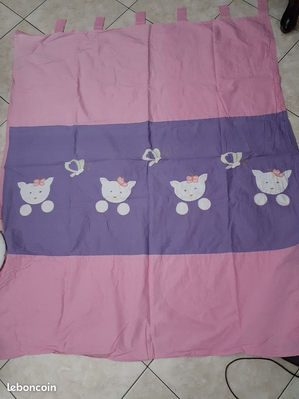 2 rideaux doublé enfant coton 160 x 130 cm (image 3)