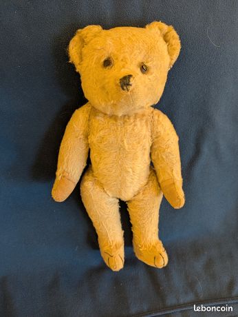 Ancien Ours En Peluche Vintage 25 Cm – Années 1940/1950 – Douceur De Collection