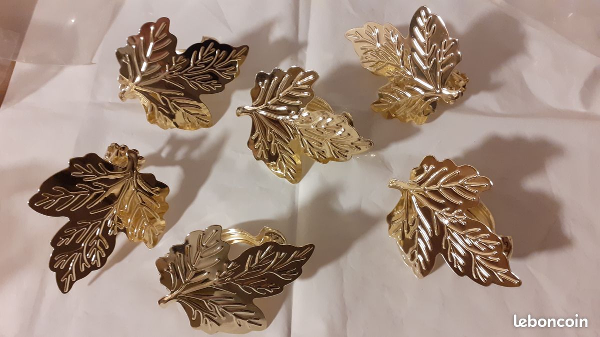 Embrasses Pinces à Rideaux Décoratives Feuille Or Mat - Lot De 2 Pinces Métal Élégantes