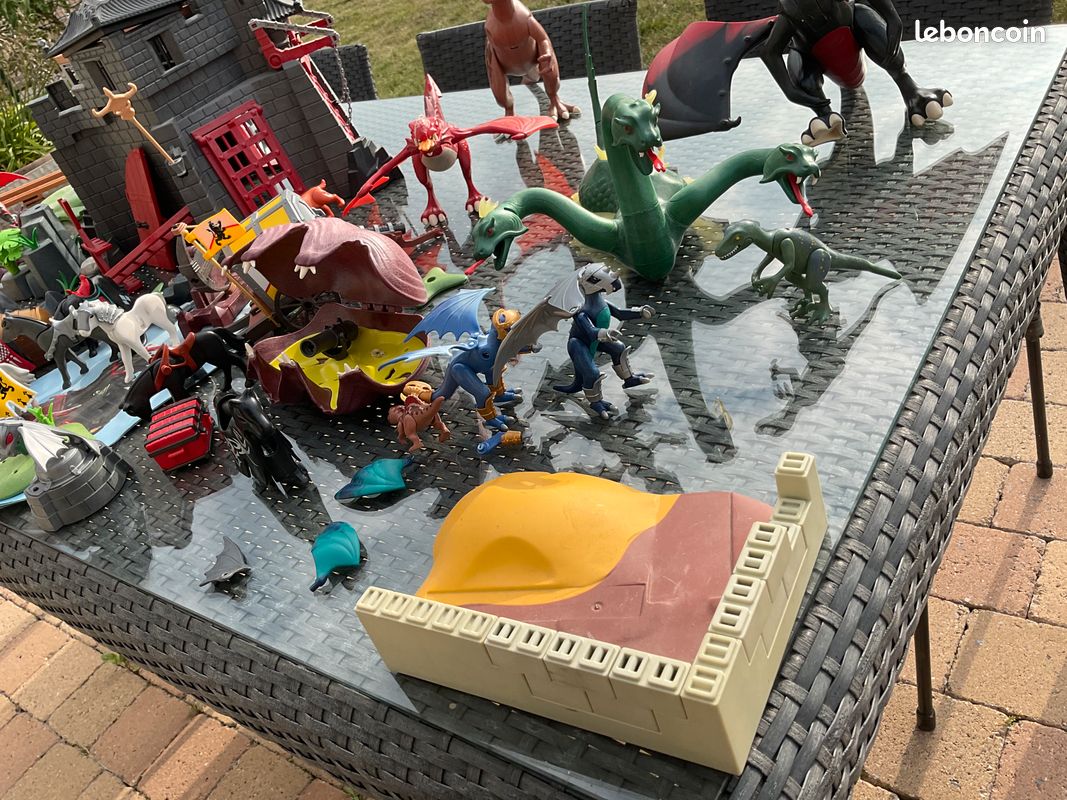 Playmobil 5480 Château Du Dragon Vert – Collector Avec 4 Chevaliers (neuf)