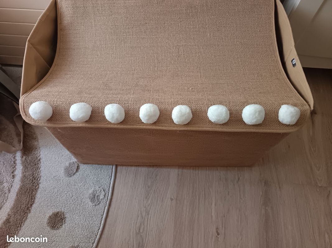 Coffre enfant pompons jute 36x57cm - Atmosphera Créateur d'intérieur - Maison Coffre enfant pompons jute 36x57cm - Atmosphera Créateur d'intérieur - Maison