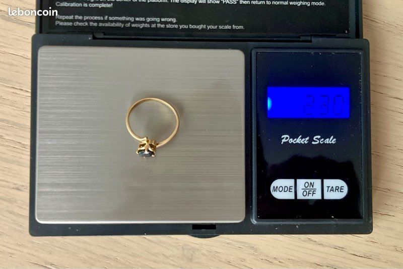 Bague solitaire Or 18K (750) & saphir bleu nuit — Élégante & Poinçonnée (image 13)