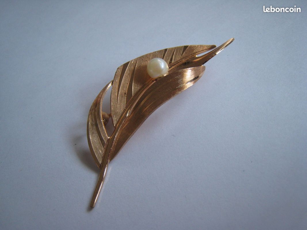 Broche Diamants Broche Pendentif Vintage Années 50/60 - Métal Doré - Bijou Ancien En Excellent état Broche Vintage 50/60