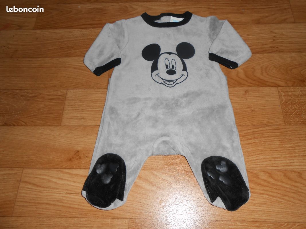 1141/ pyjama Mickey naissance gris/noir (image 1)
