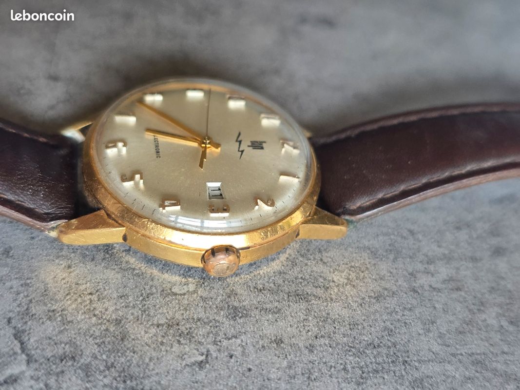 Montre Vintage LIP électronique Homme - Plaqué Or - Années 60 Restaurée