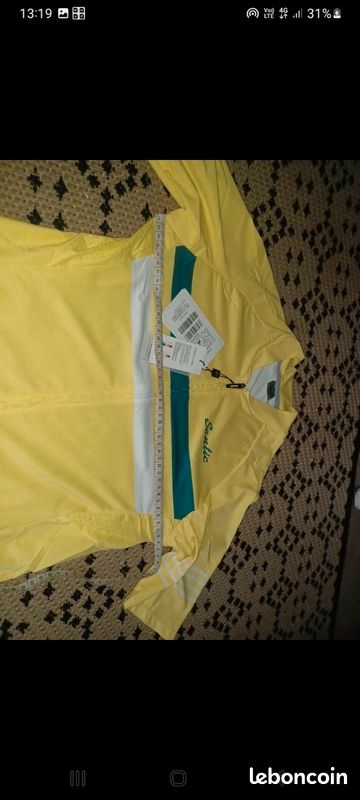 Maillot cycliste jaune santic femme L (image 9)