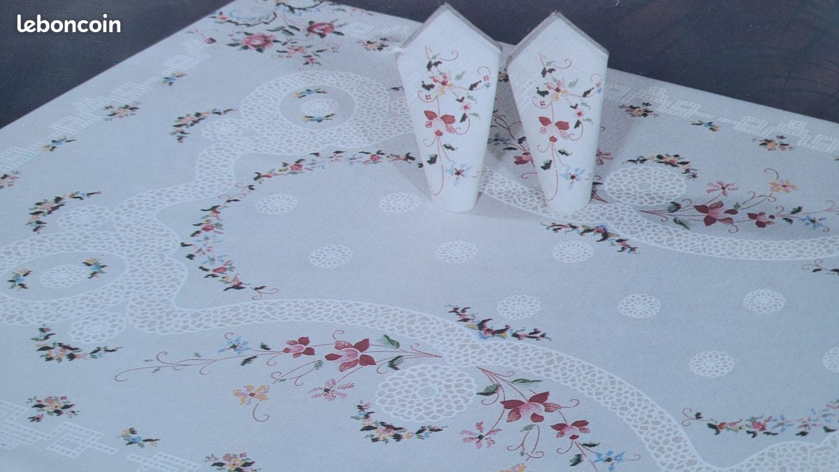 Nappe de table motif floral, 150 x 200, Neuve de stock Emballage d’origine (image 9)