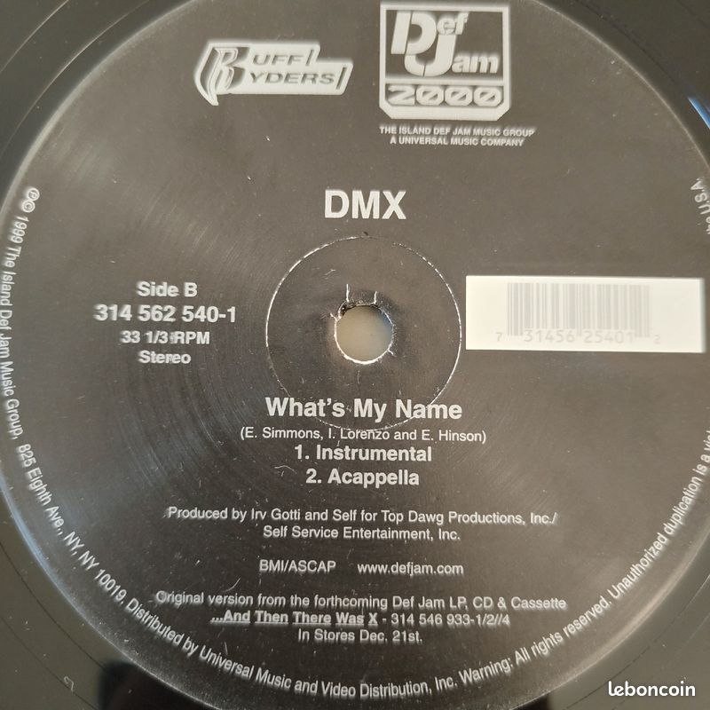 ORIGINAL 1999 maxi vinyl - DMX "WHAT'S MY NAME" (image 4)