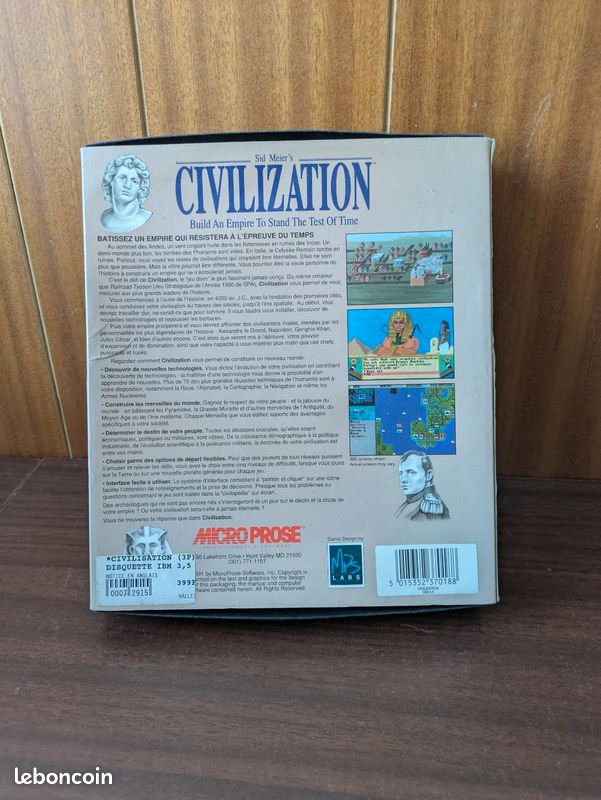 Jeu Civilization Big Box Français - Version PC Boîte Carton - Bon État