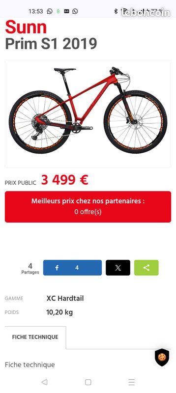 Sunn Prim S1 Taille L peu roulé Vélos
