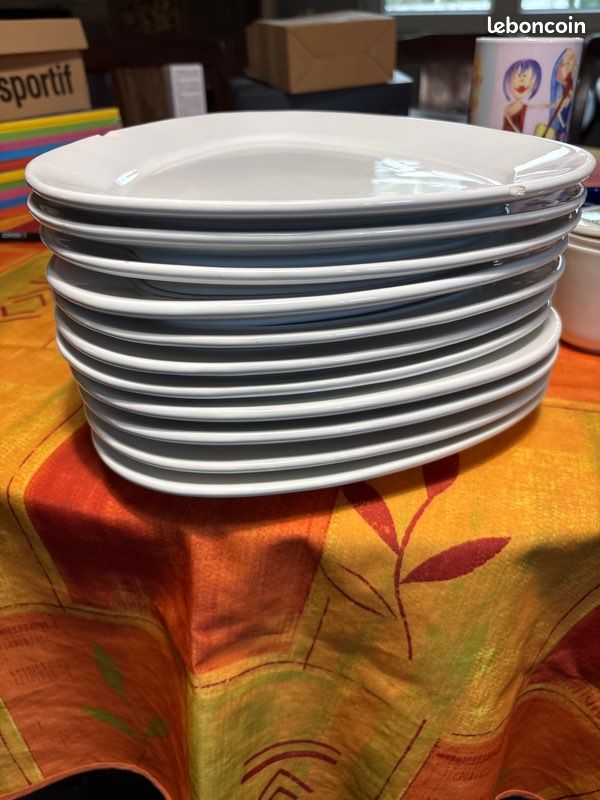 Lot de onze assiettes triangulaires (image 1)