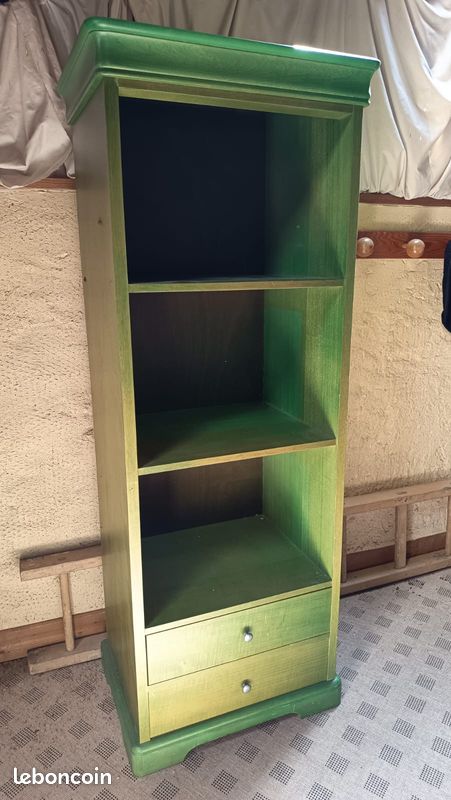 Meuble étagère et tiroirs vert (image 2)