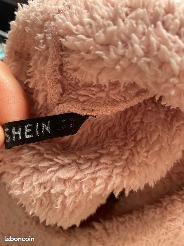 Sweat à capuche rose femme duveteux Vêtements