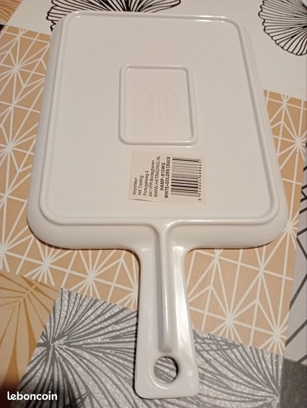 Petit plat avec manche recouvert dessus imitation bois façon marbre mélamine épaisse façon porcelaine (image 4)