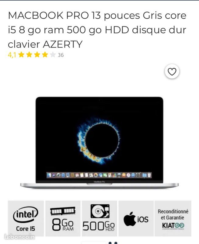 McBook pro 13 pouce de 2010 (image 1)