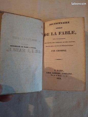 Dictionnaire Abrégé De La Fable Par Chompré – Mythologie Antique – Édition Originale 1766 – Reliure Cuir