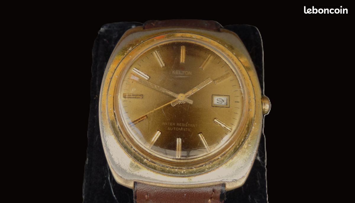 Montre Automatique Kelton - Boîtier Et Bracelet Plaqué Or, Pour Homme, Occasion