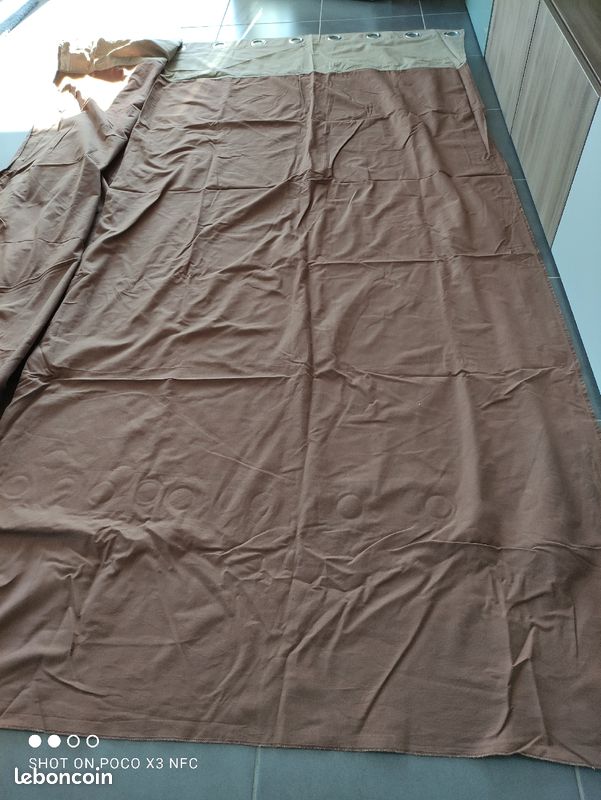 Grand rideau marron et beige (image 3)