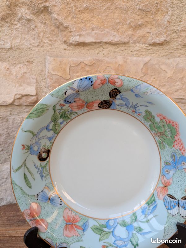 Assiette creuse en porcelaine Haviland Limoges France modèle Madoura 18.5cm - Vaisselle ancienne vintage (image 5)