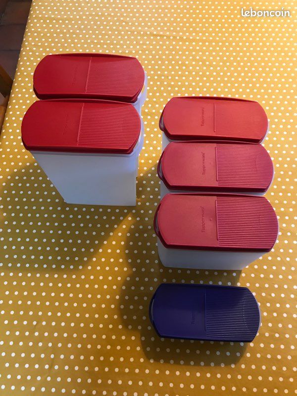Lot de 6 boîtes Empilodéco TUPPERWARE Set Empilo déco Bleu Orange