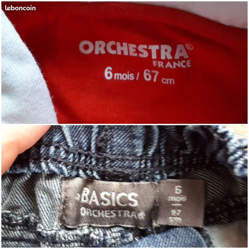 Ensemble garcon polo manches longues et pantalon 6 mois orchestra (image 2)