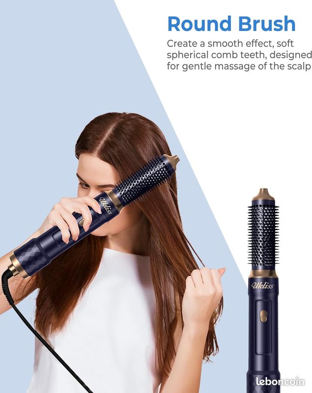 Brosse Soufflante set 6 in 1, UKLISS Air styler avec 6 Accessoires fer a Boucler, Seche Cheveux,Brosse Lissante Cheveux, Brosse Soufflante,pour Sécher, Boucler, Lisser, Donner du Volume et Coiffer (image 3)