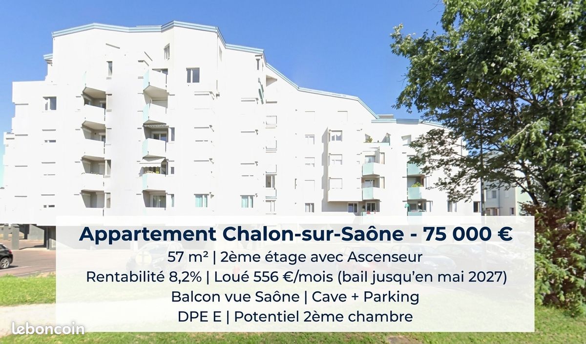 Appartement 2 pièces 57 m² · à Chalon-sur-Saône · 57 m² · 75 000 €