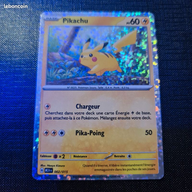 Carte pokemon Pikachu 002/015 - Collection