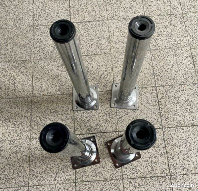 Lot de 4 pieds de table en métal chromé – Hauteur 25 cm (image 2)