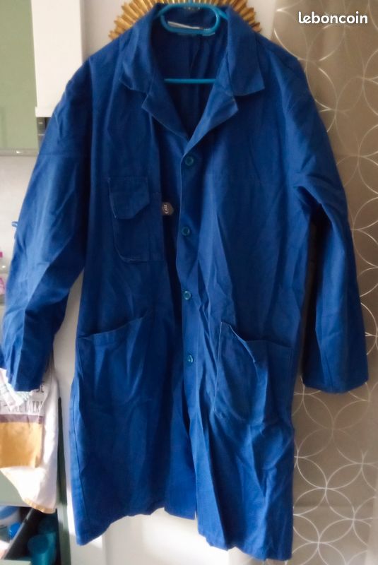 Blouse de travail, vêtement de travail, de bricolage vintage bleu