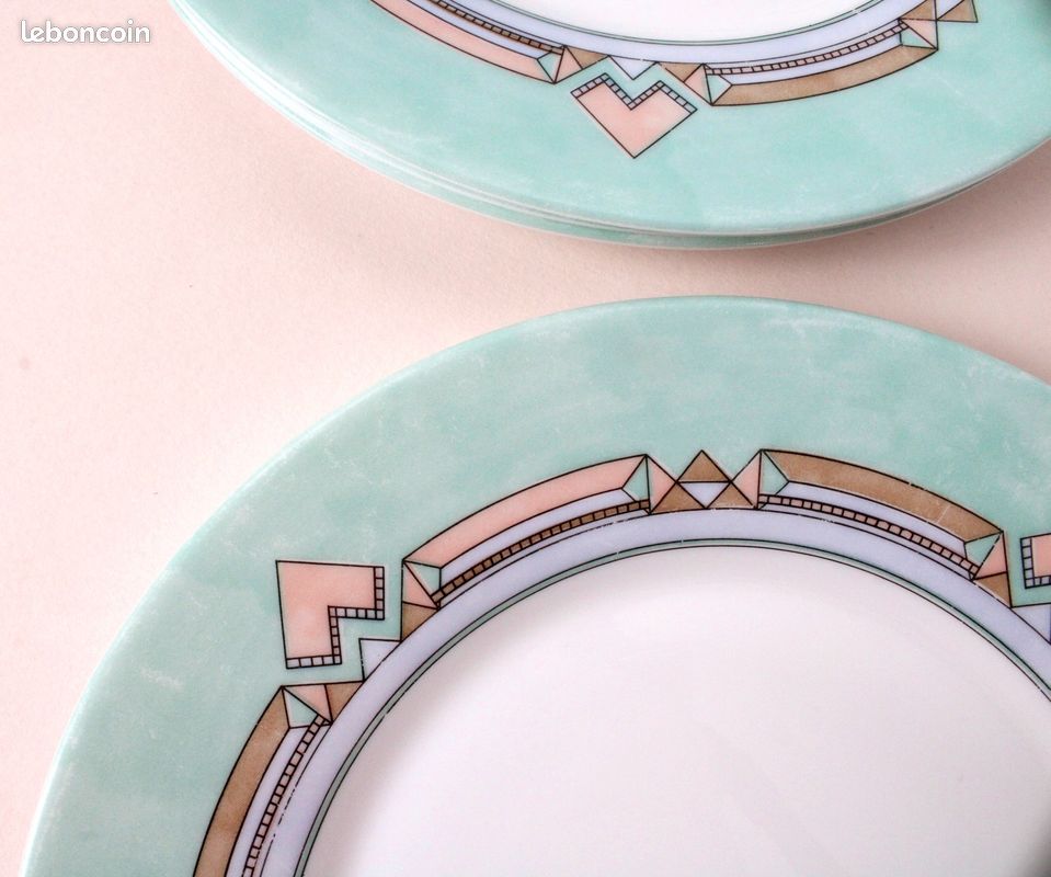 Lot11 De 6 Petites Assiettes Plates Vintage Mint Arcopal France Esso D 20 Cm - Vendu Lot11 De 6 Petites Assiettes Plates Vintage Mint Arcopal France Esso D 20 Cm - Vendu
