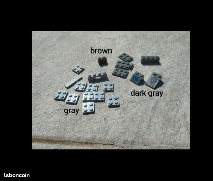 20 pièces lego vrac anciennes couleurs Gray, Dark gray et brown (image 1)