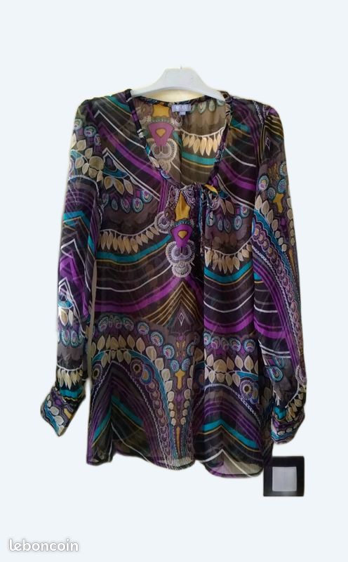 Tunique Blouse Marron Occasion NITYA - Taille 42, Longueur Genou - Comme Neuve (Style Décontracté)