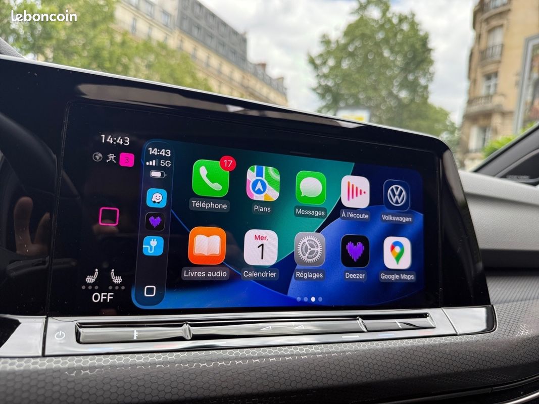 Volkswagen golf 2.0 tdi scr 200 dsg7 gtd/apple carplay/toit ouvrant/attelage/harman kardon/garantie 12 mois (image 12)