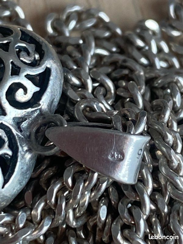 Collier En Argent Filigrané Fin XIXe Siècle - Occasion - Bijou Vintage Et Ancien