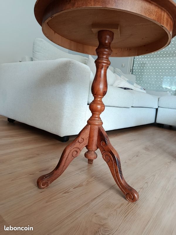 Guéridon/ table d'appoint bois marqueterie (image 4)