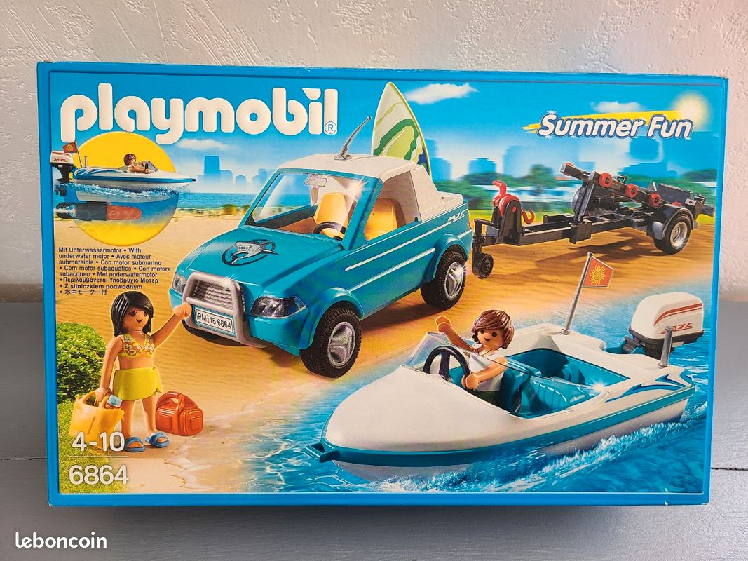 Playmobil 6864, véhicule tout terrain avec remorque et bateau (Summer Fun) neuf (image 1)