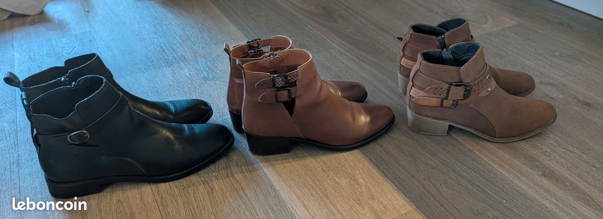 Lot De 4 Paires Chaussures Femme Pointure 36 - Boots, Divers Styles - Occasion à Saisir
