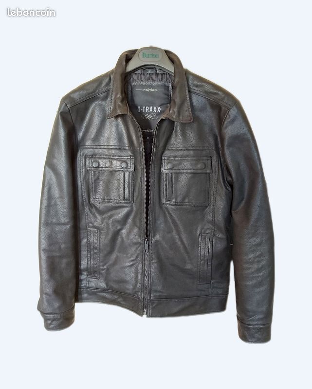 Veste garçon en cuir vachette (image 1)