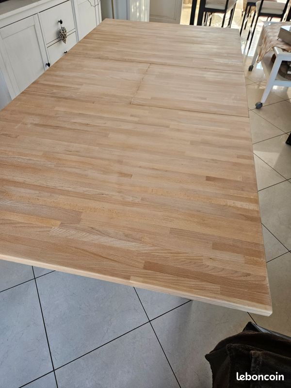 Table en pin massif avec alonge 203 cm x 100 cm (image 1)