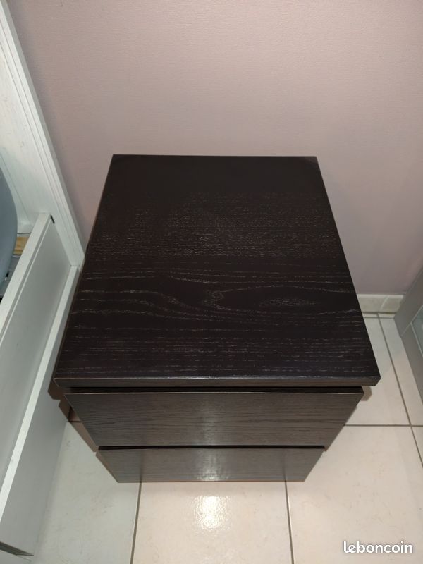 Lot de 2 Commodes à 2 tiroirs malm Ikea / table de chevet Ikea (image 2)