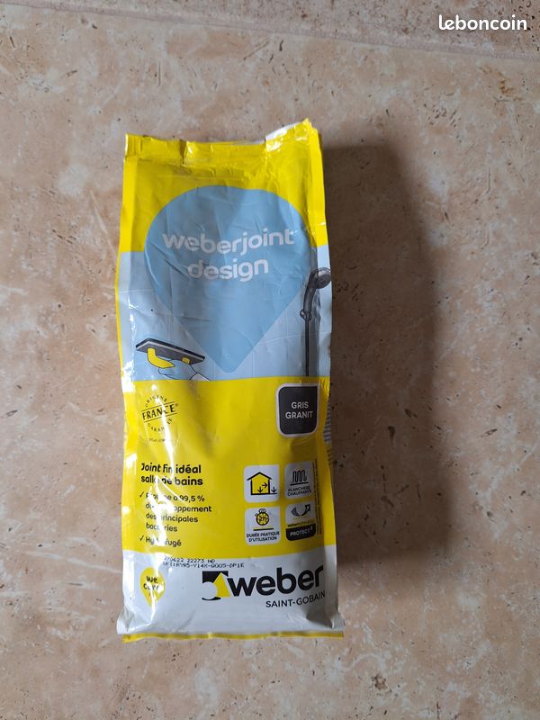Join carrelage salle de bain - Weberjoint design 2 kg Gris granit (image 1)