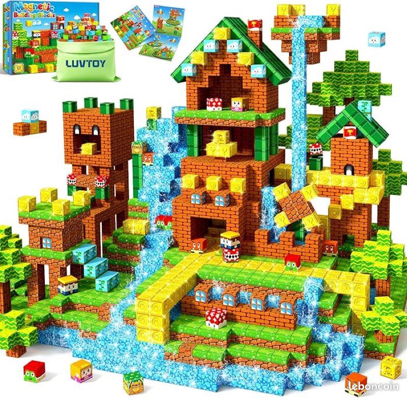 150 Pièces Blocs Magnétiques COOLJOYA – Thème Château Médiéval Et Magma – Jeu STEM Dès 3 Ans
