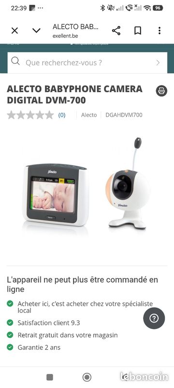 Alecto Babyphone caméra digital DVM-700 (image 1)