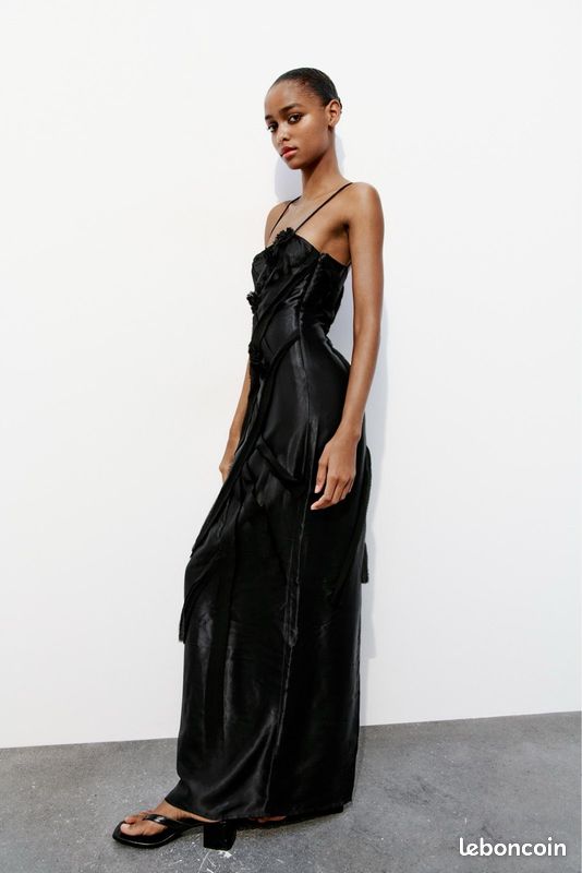 Robe Zara Noir Satin Black Dress Robe Noir Satin Zara ROBE LONGUE