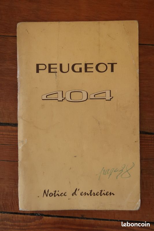 PEUGEOT 404 notice d'entretien (image 1)