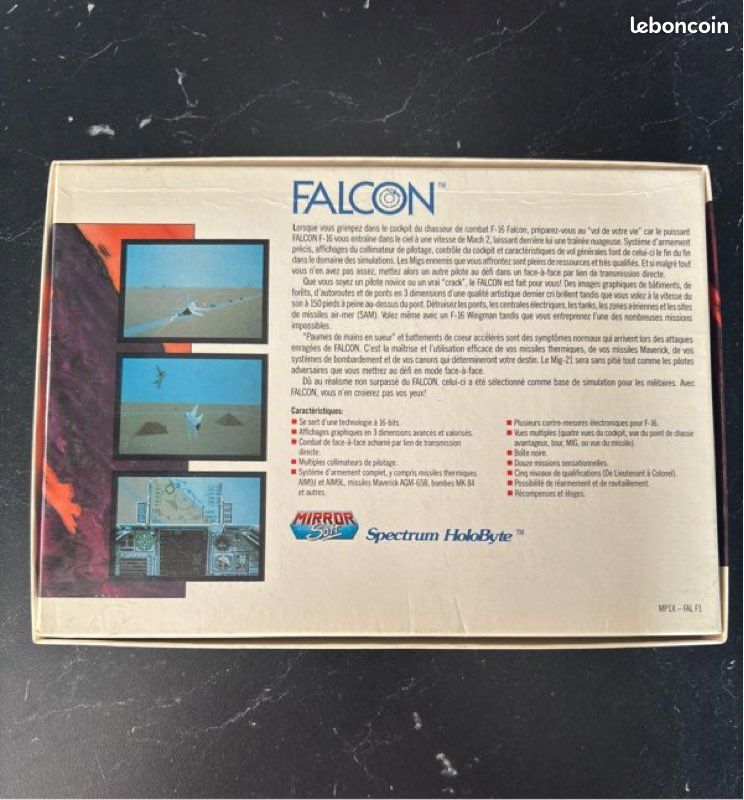 Jeu rétro Atari ST - Falcon (Simulation de vol F-16) - Jeux vidéo