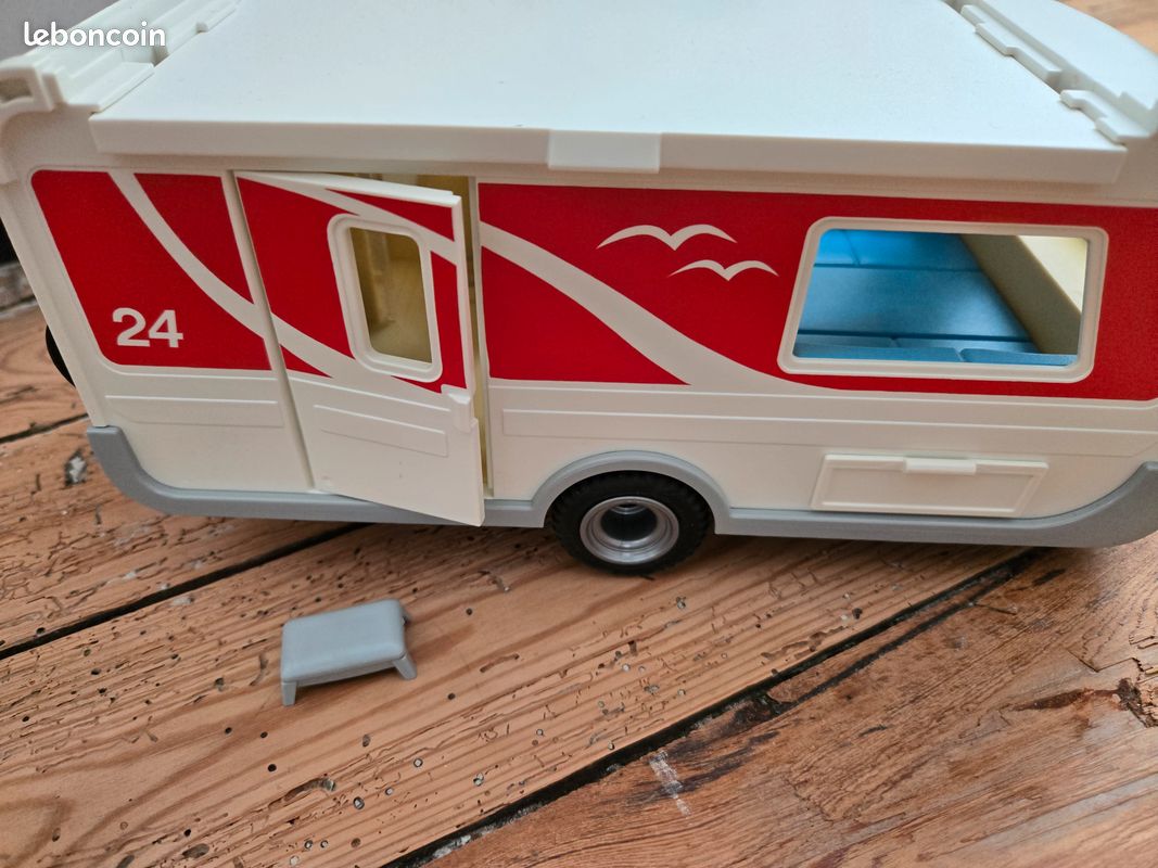 Chaise Haute Playmobil Vintage Rouge Pliante - Accessoire Maison, Camping