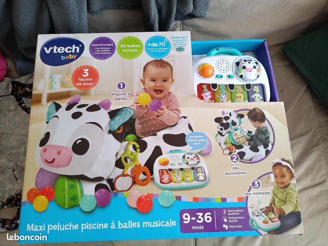 Piscine à Balles Musicale Vache Suzette VTech - 3 En 1 Éveil Bébé Avec Piano Et Hochets