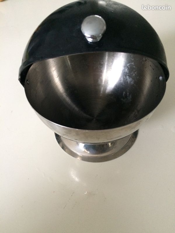 Sucrier rond noir mat/inox (image 1)